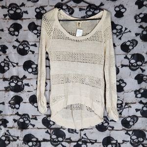 ROXY KNIT SHEER LACE SWEATER